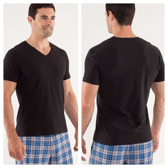 Men's Lululemon 5 Year Basic V Short Sleeve Black (Second Release) M Black - Picture 1 of 16